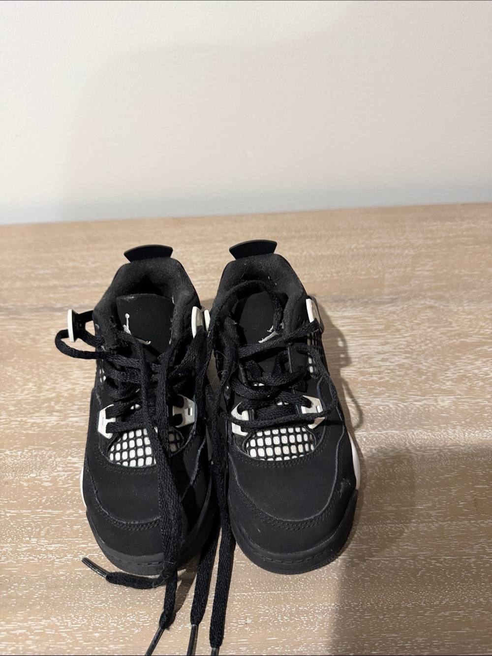 Jordan Kids Black and White Lace-Up Sneakers
